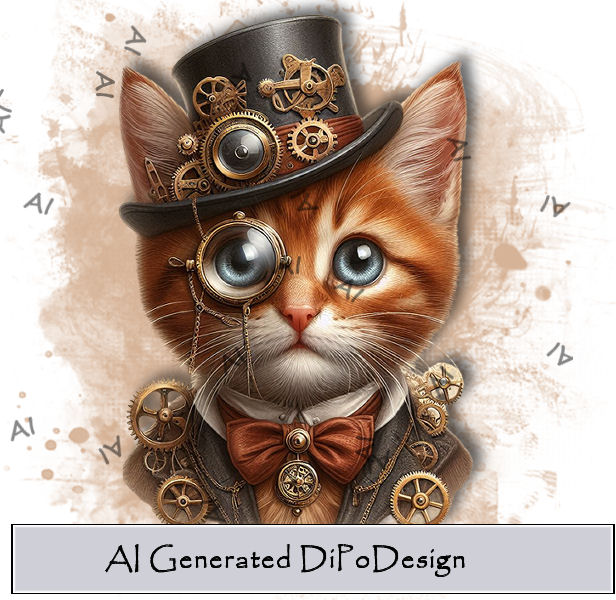 (afbeelding voor) AI-DiPo-Steampunk Kat-03